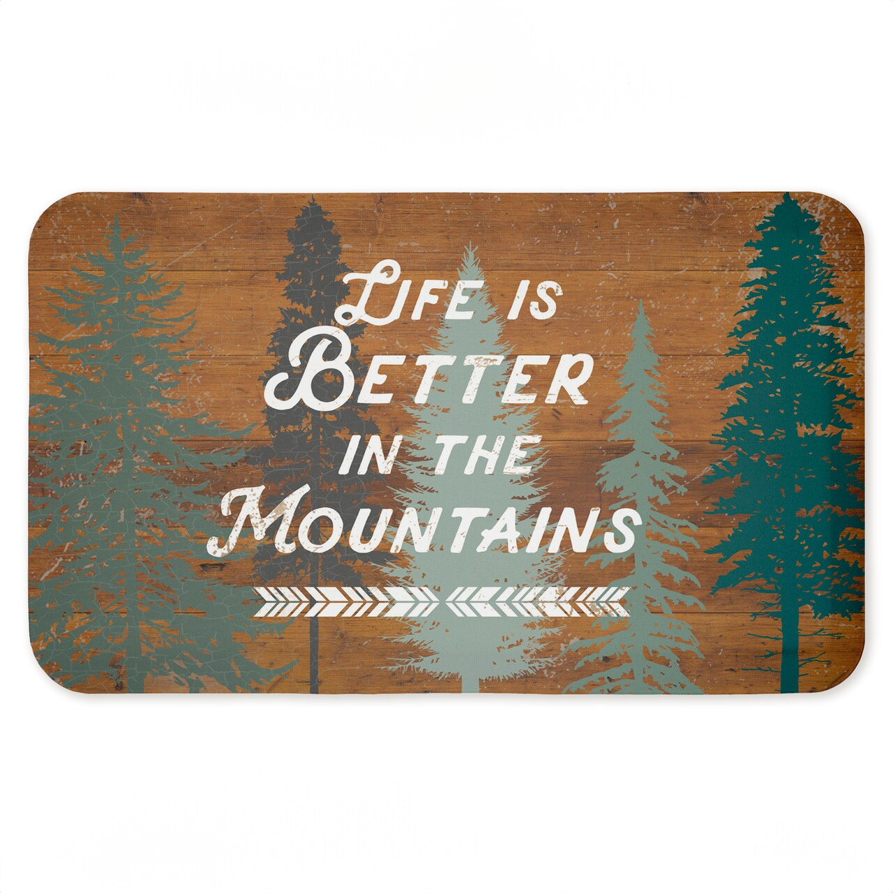 Stupell Industries Retro Rustic Better In Mountains Printed Anti-Fatigue Floor Mat, design by Lula Bijoux & co., 30"x18"